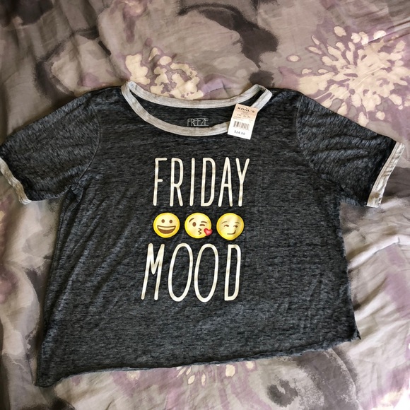 Freeze Tops - Freeze, Friday mood cut bottom crop top. NWT